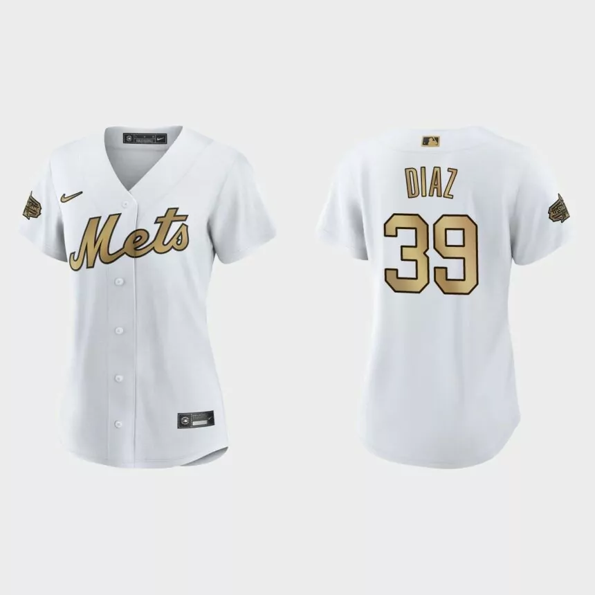 Women New York Mets Edwin Diaz White 2022 MLB All-Star Game Replica Jersey