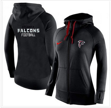 Women Nike Atlanta Falcons Full-Zip Performance Hoodie Black