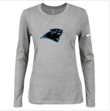 Women Nike Carolina Panthers Of The City Long Sleeve Tri-Blend NFL T-Shirt Light Grey