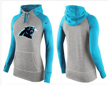 Women Nike Carolina Panthers Performance Hoodie Grey & Light Blue_2