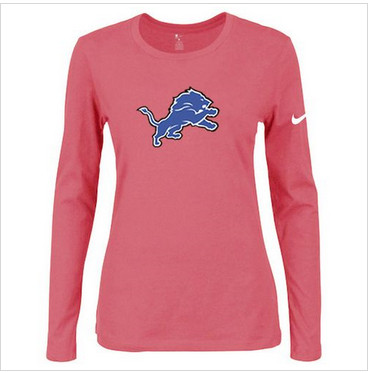 Women Nike Detroit Lions Of The City Long Sleeve Tri-Blend NFL T-Shirt Pink
