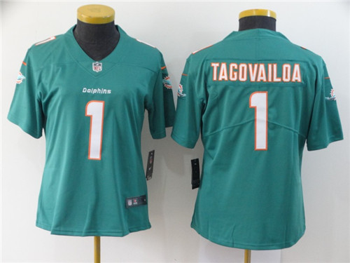 Women Nike Dolphins 1 Tua Tagovailoa Aqua Women 2020 NFL Draft First Round Pick Vapor Untouchable Limited Jersey