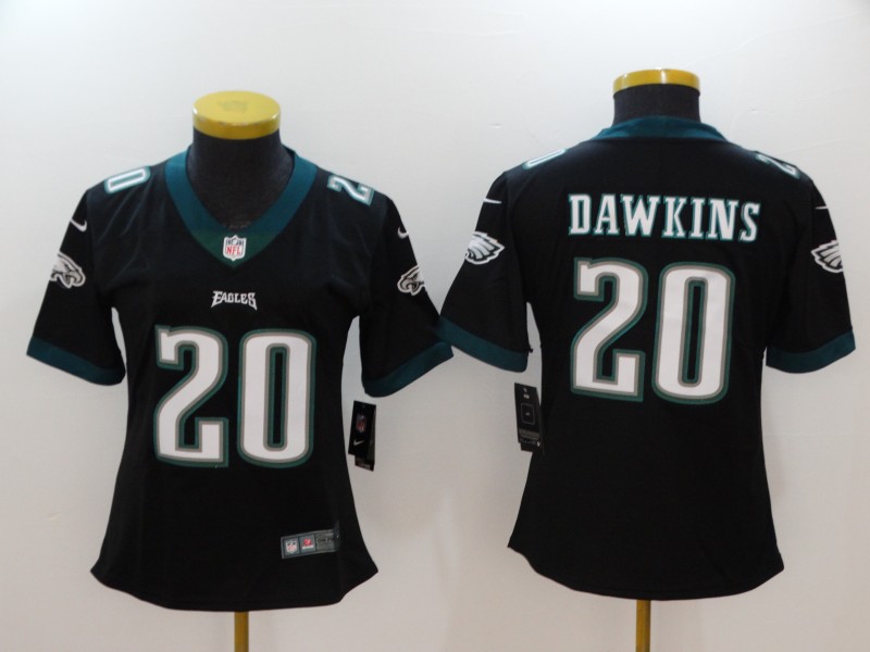 Women Nike Eagles 20 Brian Dawkins Black Women Vapor Untouchable Player Limited Jersey