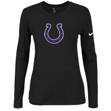 Women Nike Indianapolis Colts Of The City Long Sleeve Tri-Blend NFL T-Shirt Black-2