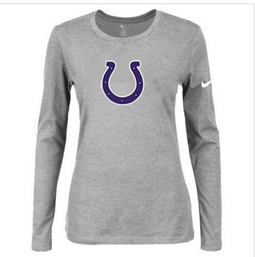 Women Nike Indianapolis Colts Of The City Long Sleeve Tri-Blend NFL T-Shirt Light Grey-2