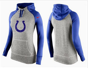 Women Nike Indianapolis Colts Performance Hoodie Grey & Blue_2
