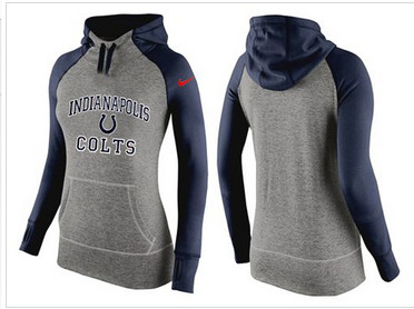 Women Nike Indianapolis Colts Performance Hoodie Grey & Dark Blue