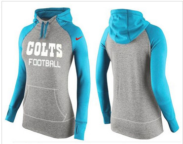 Women Nike Indianapolis Colts Performance Hoodie Grey & Light Blue