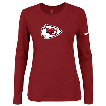Women Nike Kansas City Chiefs Of The City Long Sleeve Tri-Blend NFL T-Shirt Red