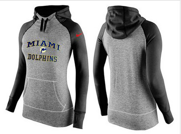 Women Nike Miami Dolphins Performance Hoodie Grey & Black