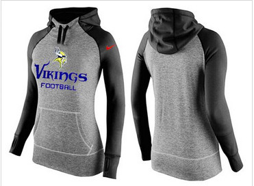 Women Nike Minnesota Vikings Performance Hoodie Grey & Black