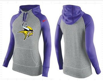 Women Nike Minnesota Vikings Performance Hoodie Grey & Purple_2