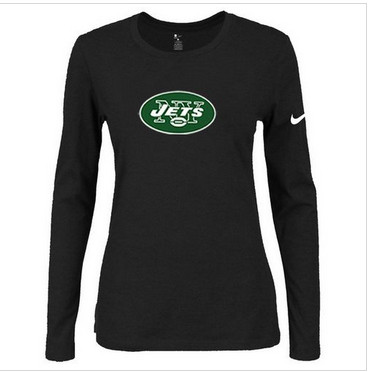 Women Nike New York Jets Of The City Long Sleeve Tri-Blend NFL T-Shirt Black