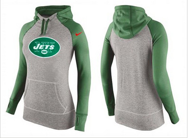 Women Nike New York Jets Performance Hoodie Grey & Green_2