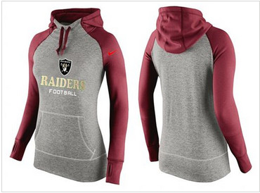 Women Nike Oakland Raiders Performance Hoodie Grey & Red