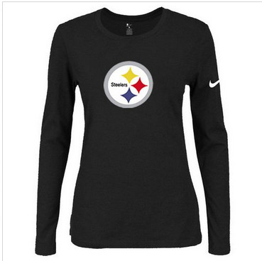 Women Nike Pittsburgh Steelers Of The City Long Sleeve Tri-Blend NFL T-Shirt Black