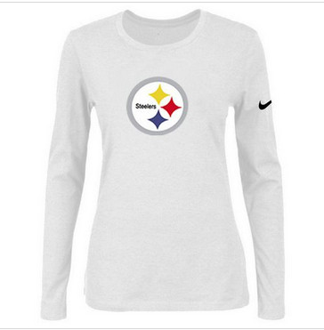 Women Nike Pittsburgh Steelers Of The City Long Sleeve Tri-Blend NFL T-Shirt White