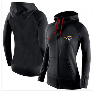 Women Nike St.Louis Rams Full-Zip Performance Hoodie Black