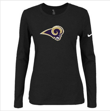 Women Nike St.Louis Rams Of The City Long Sleeve Tri-Blend NFL T-Shirt Black