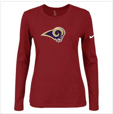 Women Nike St.Louis Rams Of The City Long Sleeve Tri-Blend NFL T-Shirt Red