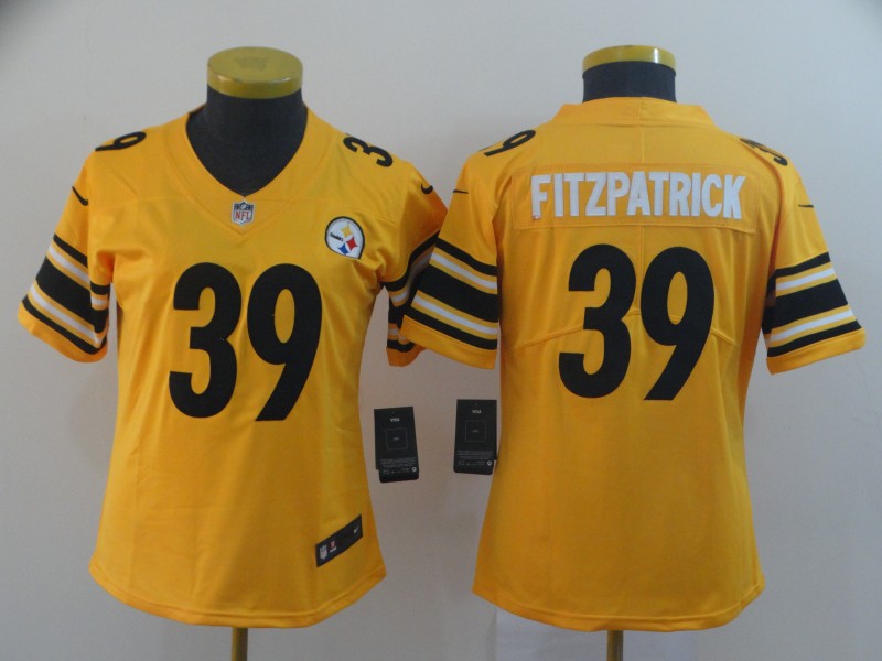 Women Nike Steelers 39 Minkah Fitzpatrick Yellow Women Inverted Legend Limited Jersey