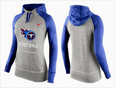 Women Nike Tennessee Titans Performance Hoodie Grey & Blue_1