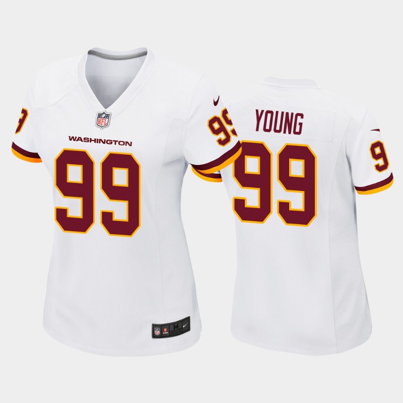 Women Nike Washington 99 Chase Young White Limited Jersey