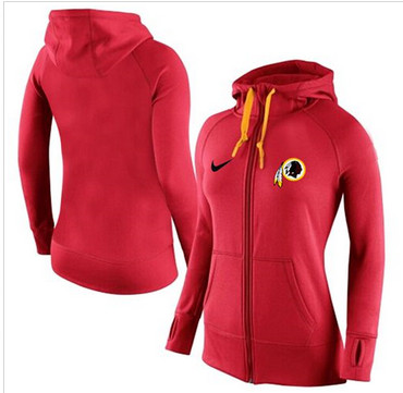 Women Nike Washington Redskins Full-Zip Performance Hoodie Red_2