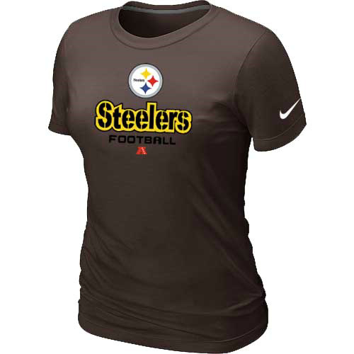 Women Pittsburgh Steelers Brown  T-Shirt