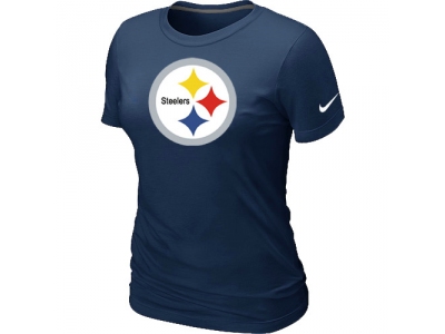 Women Pittsburgh Steelers D.Blue Logo T-Shirt