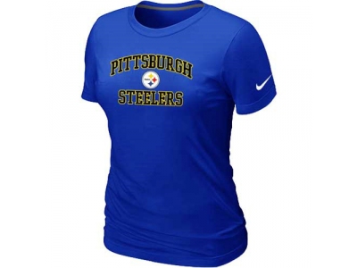 Women Pittsburgh Steelers Heart & Soul Blue T-Shirt