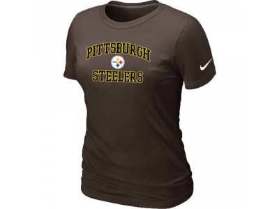 Women Pittsburgh Steelers Heart & Soul Brown T-Shirt