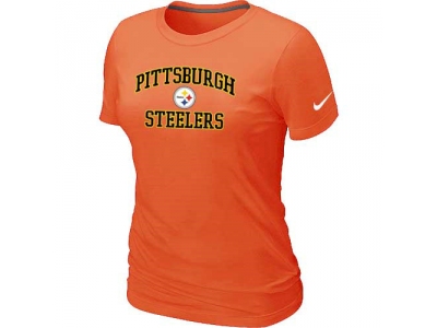 Women Pittsburgh Steelers Heart & Soul Orange T-Shirt
