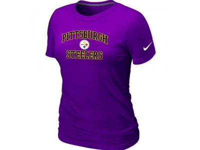 Women Pittsburgh Steelers Heart & Soul Purple T-Shirt