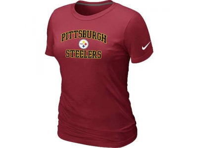 Women Pittsburgh Steelers Heart & Soul Red T-Shirt