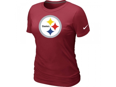 Women Pittsburgh Steelers Red Logo T-Shirt
