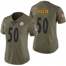 Women Pittsburgh Steelers Ryan Shazier Olive 2017 Salute to Service Limited Jersey