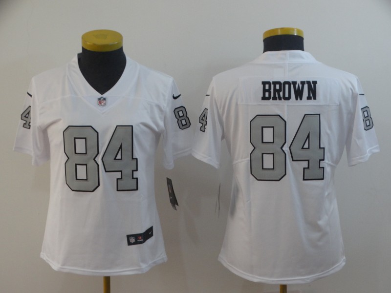 Women Raiders 84 Antonio Brown White Women Color Rush Limited Jersey