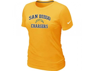 Women San Diego Charger Heart & Soul Yellow T-Shirt