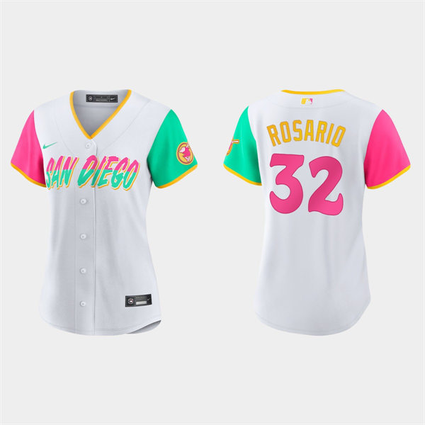 Women San Diego Padres #32 Eguy Rosario White 2022 City Connect Jersey