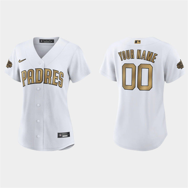 Women San Diego Padres Custom White 2022 MLB All-Star Game Jersey