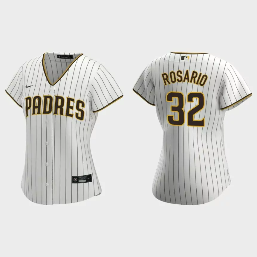 Women San Diego Padres Eguy Rosario White Brown Replica Jersey