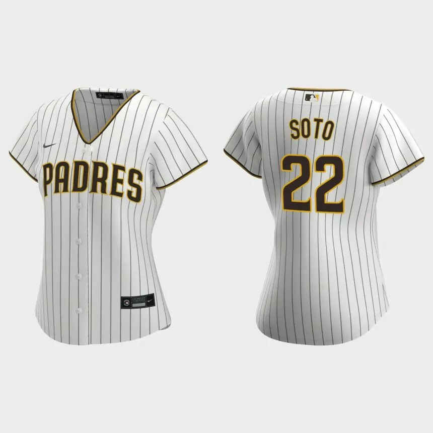 Women San Diego Padres Juan Soto White Brown Replica Jersey