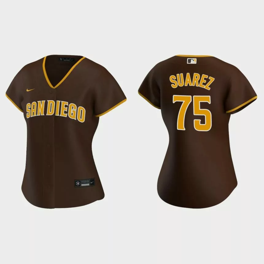 Women San Diego Padres Robert Suarez Brown Replica Jersey