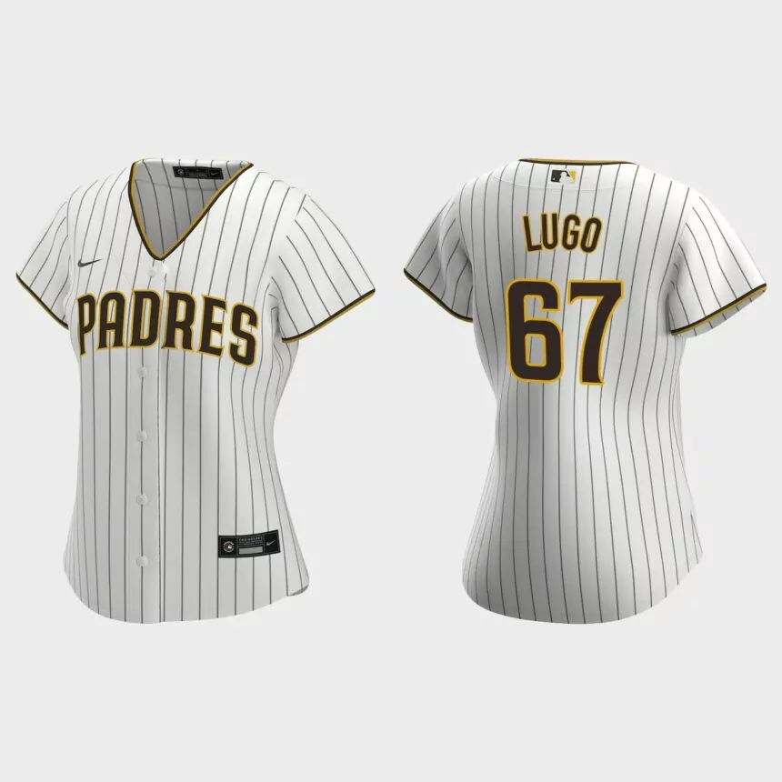 Women San Diego Padres Seth Lugo White Brown Replica Jersey
