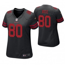 Women San Francisco 49ers #80 Jerry Rice Black Game Jersey