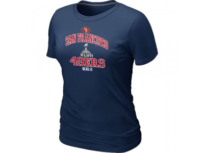 Women San Francisco 49ers Super Bowl XLVII Heart & Soul D.Blue T-Shirt