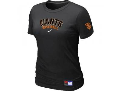 Women San Francisco Giants NEW Black Short Sleeve Practice T-Shirt