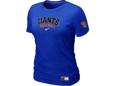 Women San Francisco Giants NEW Blue Short Sleeve Practice T-Shirt