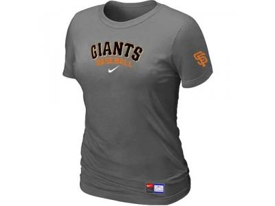 Women San Francisco Giants NEW D.Grey Short Sleeve Practice T-Shirt